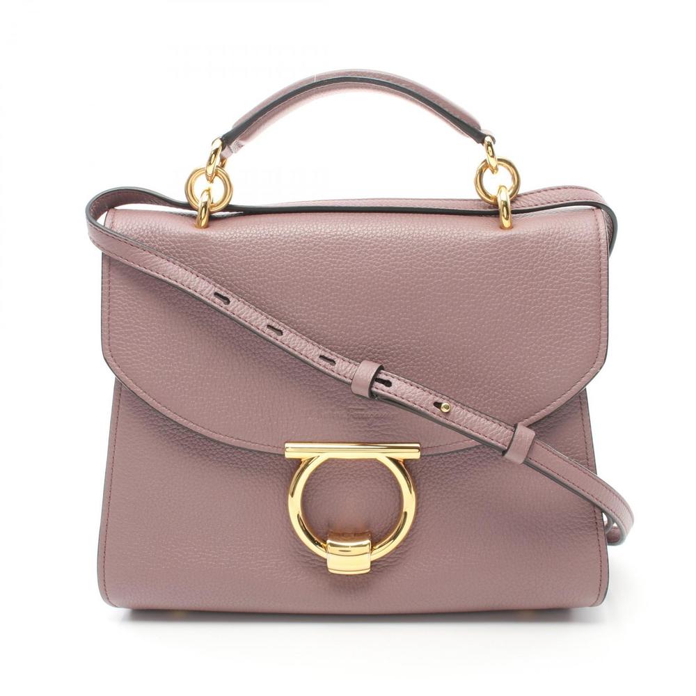 Salvatore Ferragamo Margot Gancini Handbag Leather Pink